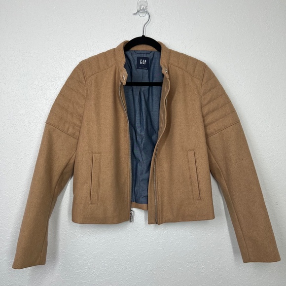 Gap Moto Jacket Wool Camo M, - Picture 5 of 16